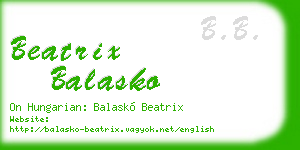 beatrix balasko business card